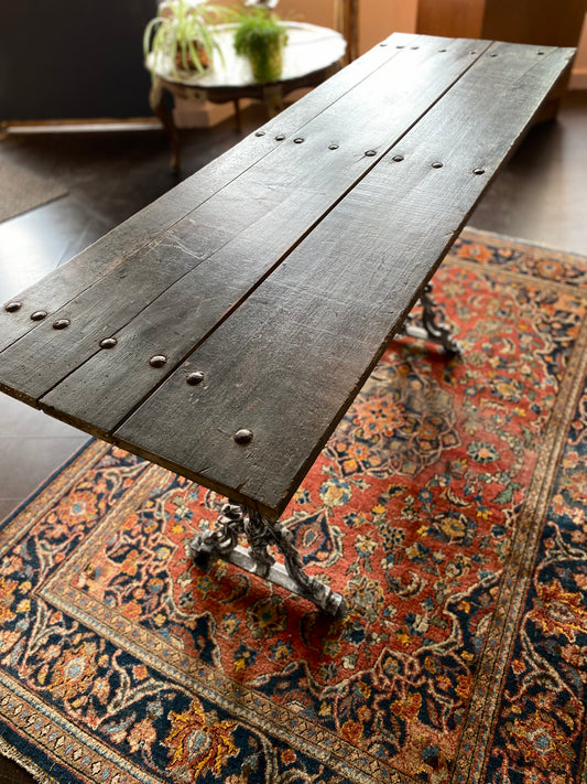 Vintage Rustic Industrial Console Table